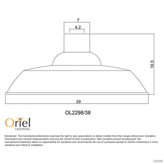Oriel Lighting Slater.38 White 38cm Industrial Vintage Shade
