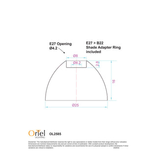 Oriel Strobe 25cm Domed Metal DIY