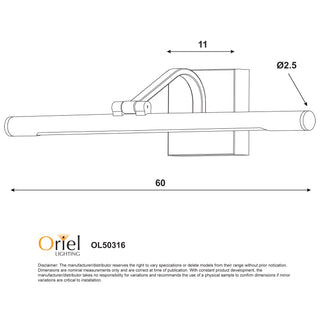 Oriel Kinden Chrome TriColour LED Wall Light