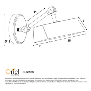 Oriel Lighting Loxby Bronze Adjustable Metal Wall Light