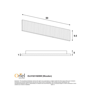 Oriel Rafter.60 Scalloped Wood Tticolour Led Wall Light