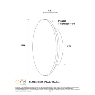 Oriel Dot.25 Scalloped Plaster Tri-Colour LED Wall Light