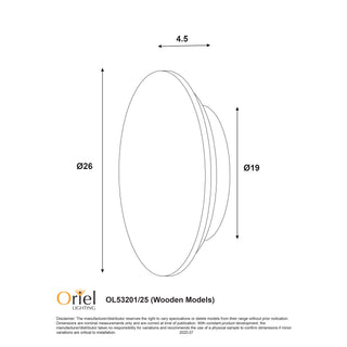 Oriel DOT.25 Scalloped Wood Tri-Colour LED Wall Light