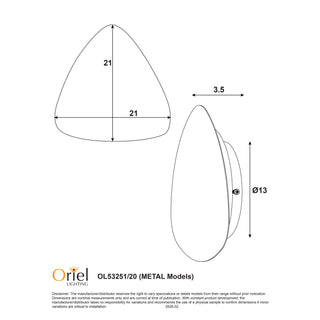 Oriel Reul.20 Tri-Colour LED Wall Light