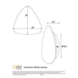 Oriel Reul.27 Tri-Colour LED Wall Light