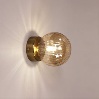 Orile Juni G9 IP44 Ribbed Optic Glass Wall Light