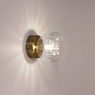 Orile Juni G9 IP44 Ribbed Optic Glass Wall Light