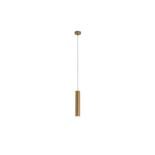 Oriel Tig Satin Brass Sleek Cylindrical Pendant