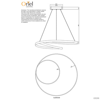 Oriel Lighting Infinity CTS Black Modern TriColour LED Spiral Pendant