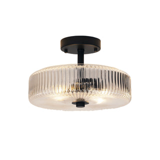 Oriel Worth Black Ribbed Glass CTC Pendant