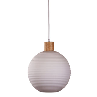 Oriel Lighting Twillo.25 Real Timber & Opal Glass Pendant