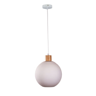 Oriel Lighting Twillo.25 Real Timber & Opal Glass Pendant