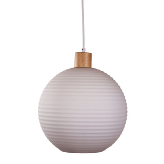 Oriel Lighting Twillo.30 Real Timber & Opal Glass Pendant