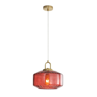 Oriel Clarise Rose Geometric Glass Pendant