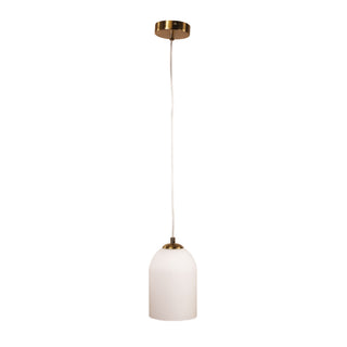 Oriel Arley Pendant Satin Brass Ribbed Glass Pendant