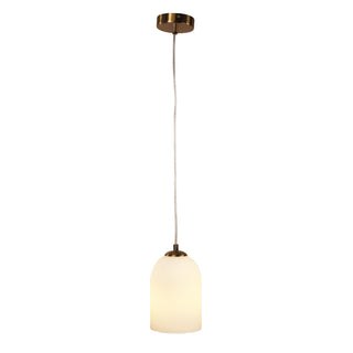 Oriel Arley Pendant Satin Brass Ribbed Glass Pendant