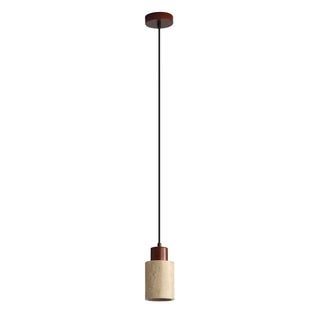Oriel Tibur.100 Travertine and Wood Pendant