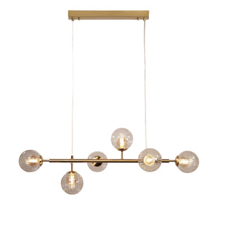 Oriel Volli.6 Satin Brass 6 Light Optic Glass Pendant