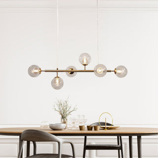 Oriel Volli.6 Satin Brass 6 Light Optic Glass Pendant