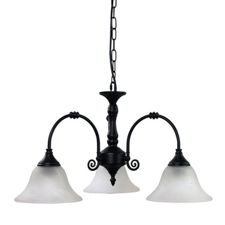 Oriel Woodgate Black Classic 3 light Pendant