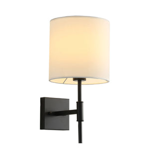 Oriel Bella Black Wall Sconce with Fabric Shade