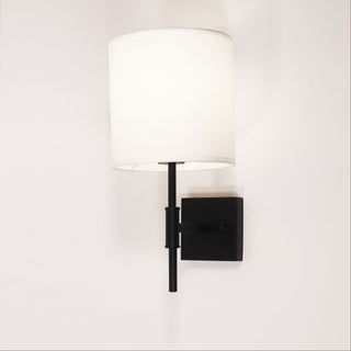 Oriel Bella Black Wall Sconce with Fabric Shade