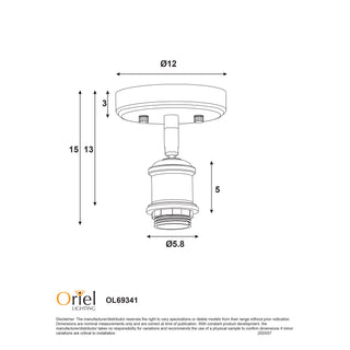 Oriel Bradway CTC Black E27 Ceiling and Wall Mount
