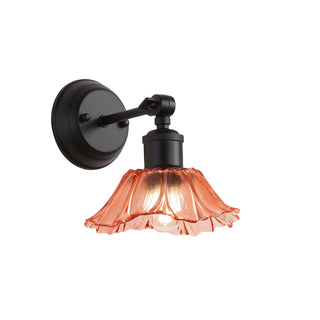 Oriel Fleur Vintage Glass Wall Light Pink/Black