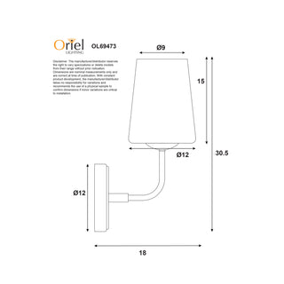 Oriel Lighting Hopley Glass Wall Light