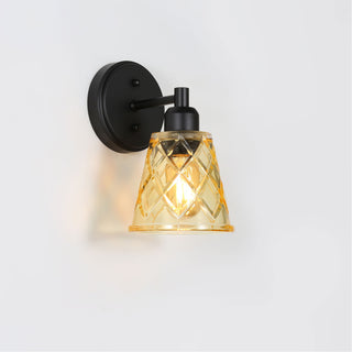 Oriel Lighting Dram Vintage Cut Glass Wall Light Amber
