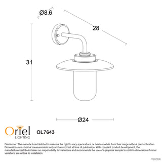 Oriel Lighting ANZIO Black Outdoor Wall Light