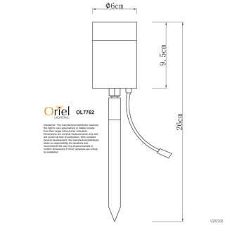 Oriel Lighting ACCENT GARDEN 12V DIY Garden Spot 25cm