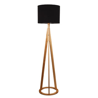 Oriel Stabb with Black Drum Shade Floor Lamp