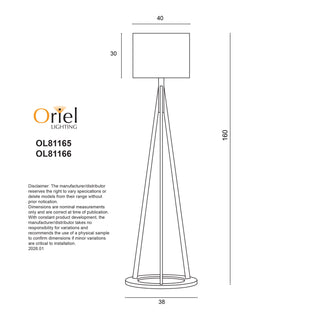 Oriel Stabb with Black Drum Shade Floor Lamp
