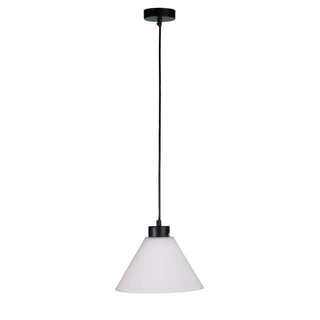 Oriel Lighting Pleat Frost 25cm Pleated Glass Single Pendant