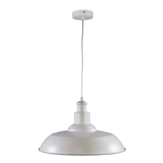 Oriel Lighting Slater White Industrial Vintage Pendant