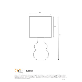 Oriel Holla White Ceramic Table Lamp
