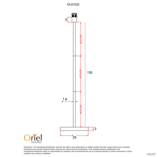 Oriel Lighting SPOKE 1450 Floor Lamp Base only E27