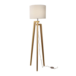 Oriel Lighting Lund Complete Scandi Timber Tripod Floor Lamp White