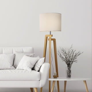 Oriel Lund Scandi Timber Tripod Floor Lamp