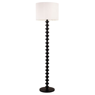 Oriel Spindle Black Floor Lamp with Shade