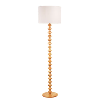 Oriel Spindle Natural Floor Lamp with Shade