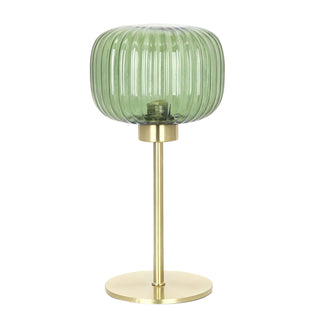 Oriel Alto Green Ribbed Optic Glass Table Lamp