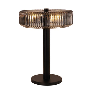 Oriel Gordon Ribbed Optic Glass Table Lamp