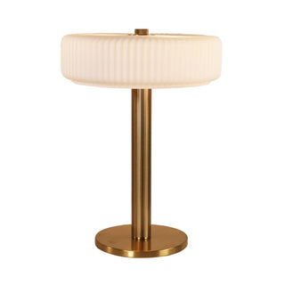 Oriel Gordon Ribbed Optic Glass Table Lamp