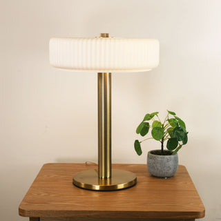 Oriel Gordon Ribbed Optic Glass Table Lamp