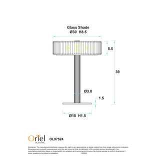 Oriel Gordon Ribbed Optic Glass Table Lamp