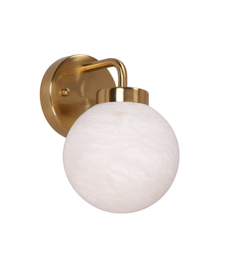CLA Palla Interior Single Sphere Marble with Brass Highlight Round Base Wall Light