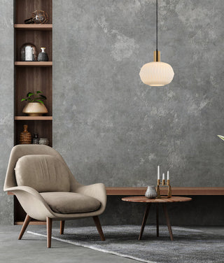 CLA Papel Interior Pleated Opal Dome Glass Pendant Lights