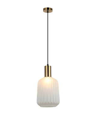 CLA Papel Interior Pleated Opal Jar Glass Pendant Lights